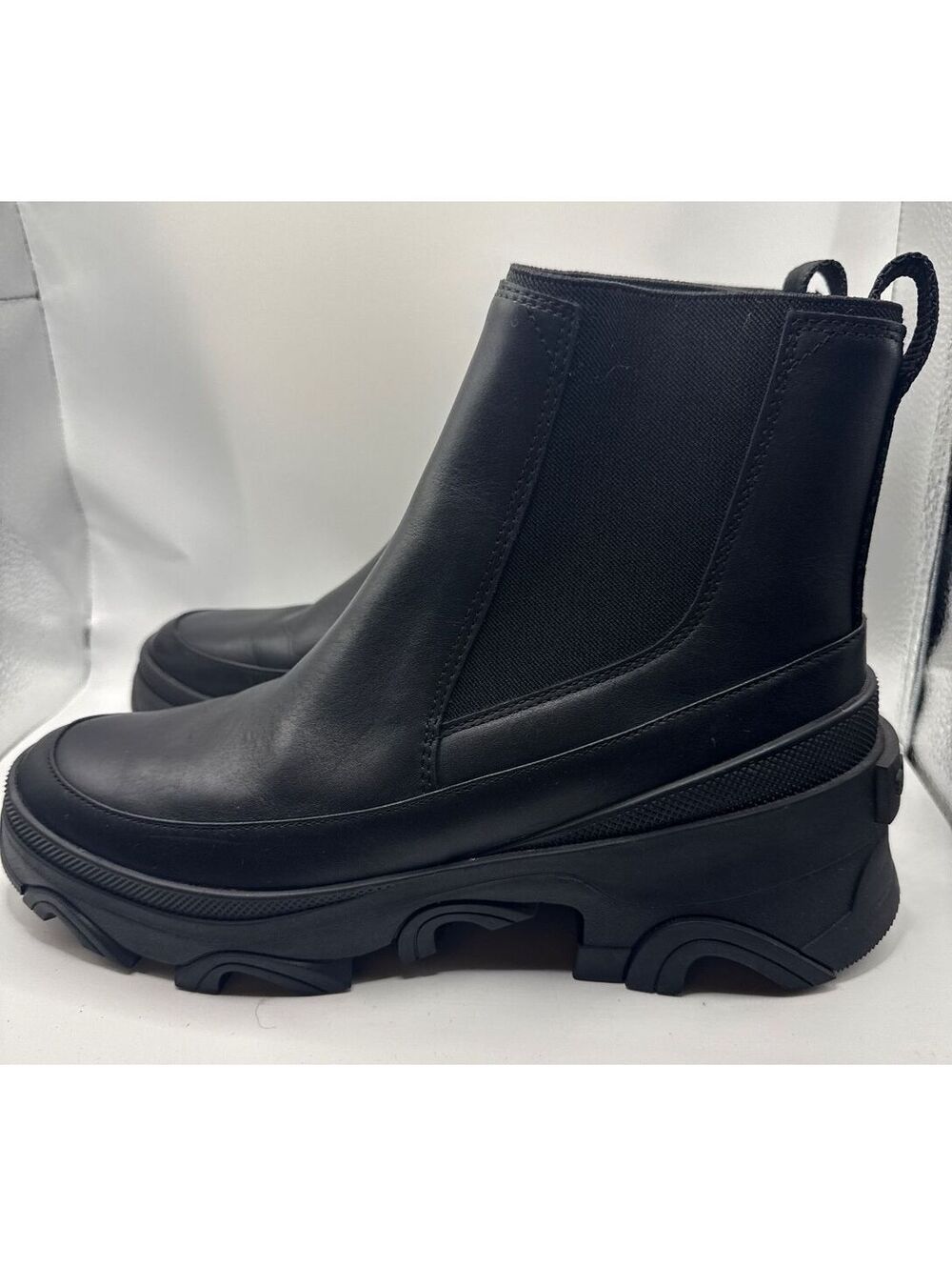 Sorel Brex Chelsea boots black lug platform sole waterproof size 10.5 eur 41.5